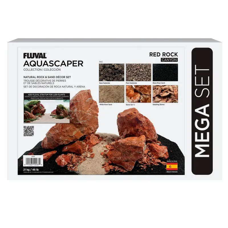 New Fluval ( Stone) Stone Rock Aquarium Aquascaper Decoration Bundle Kit Red