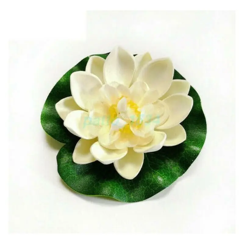Paktoo White (White) 10Pcs Artificial Foam Lotus Flower Water Lily 9Cm