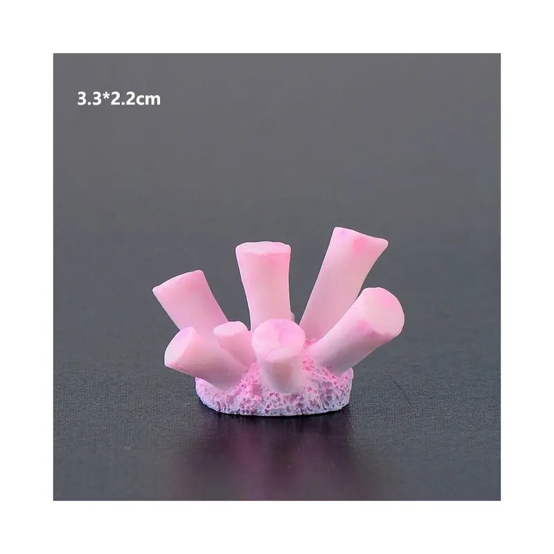 Pink/Coral ((3.3*2.2Cm)) Resin Colorful Aquarium Mini Ornament Fish Tank