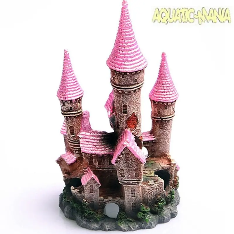 Aqua One Pink New Ruined Castle 12X11x21cm 36869 Large