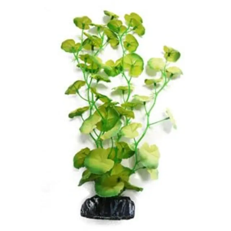 Betta Green Realistic Silk Artificial Aquarium Plants ~ Silk Hydrocoytle Plant 30Cm