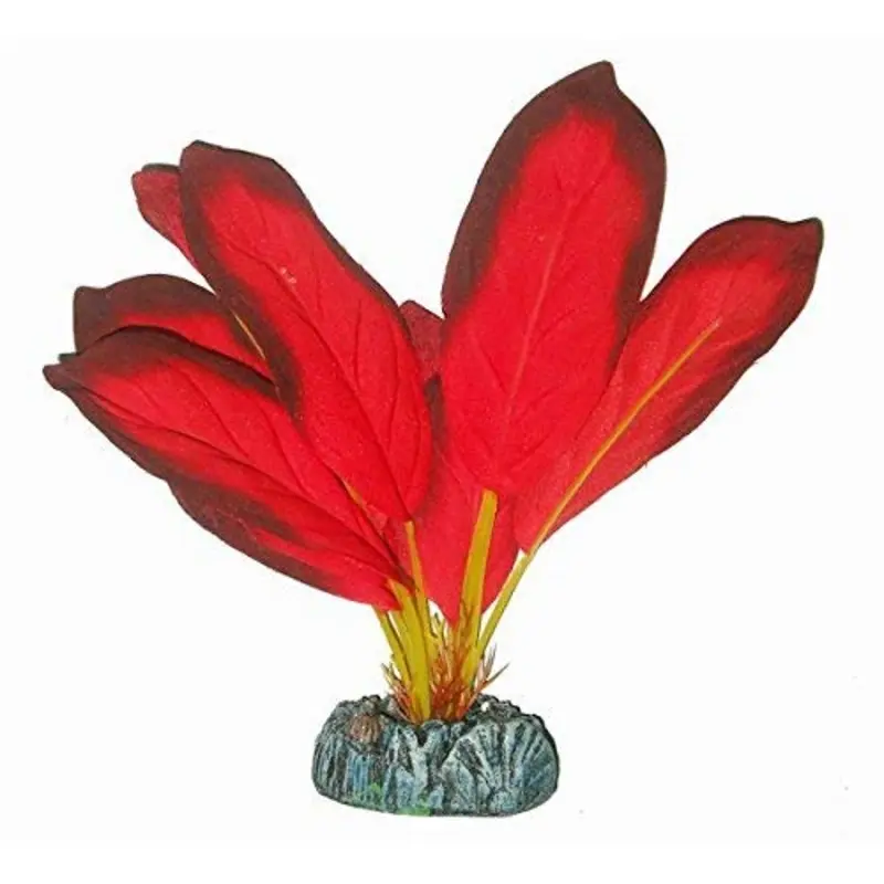 Betta Red Realistic Silk Artificial Aquarium Plants ~ Silk Plant 20Cm