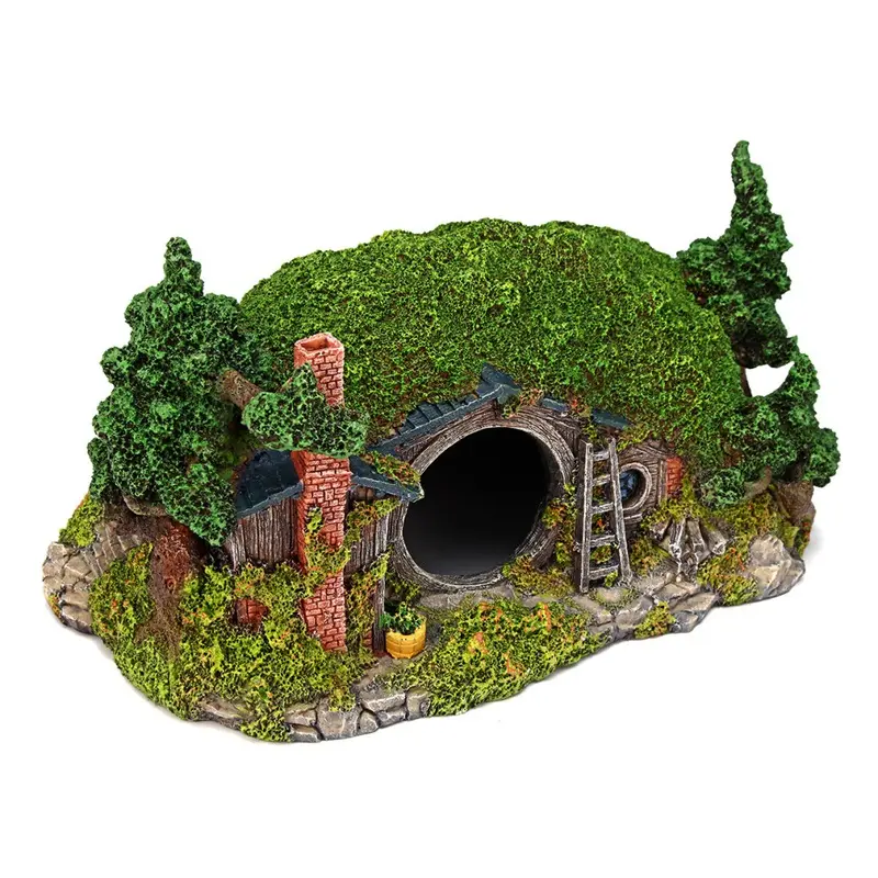 Resin Aquarium Ornament Dwarf House Fish Tank Landscape Hiding Cave Decorations