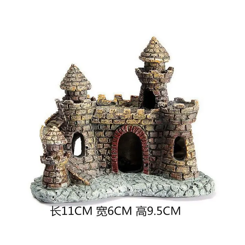 (B) Aquarium Fish Tank Ornament Decoration Castle