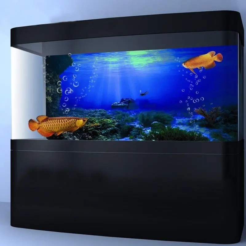 New Greenzech (122*50Cm) Aquarium Hd Background Poster Fish Tank Decorations Landscape