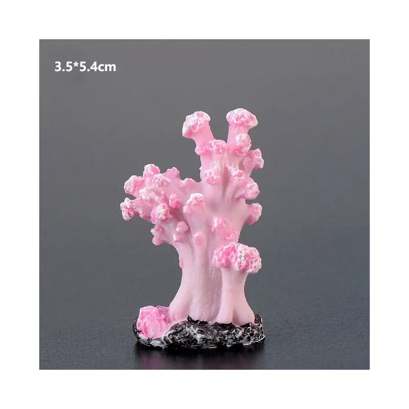 Pink/Coral ((3.5*5.4Cm)) Resin Decor Aquarium Mini Landscape Ornament