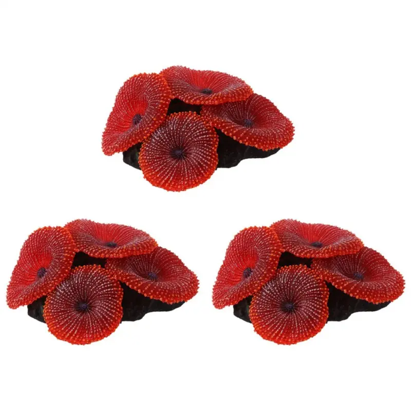 Senza Marchio Coral/Red Artificial Aquarium Fish Tank Decoration Silicone