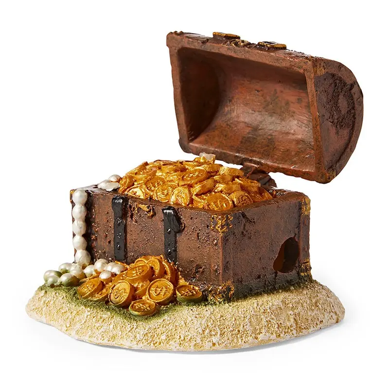 Aqua Town Bubbling Treasure Chest Aquarium Decoration