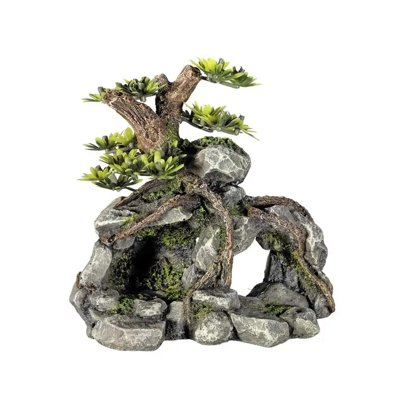 Nobby Aqua Ornaments 28636 Stone Cave with Plants 198 g