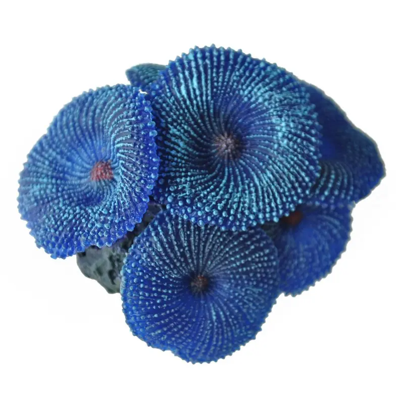 Tlily Coral/Blue Aquarium Plant Artificial Size 3.5