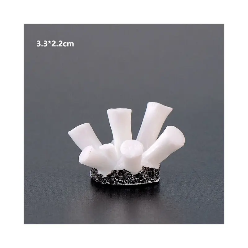 White/Coral ((3.3*2.2Cm)) Resin Colorful Aquarium Mini Ornament Fish Tank