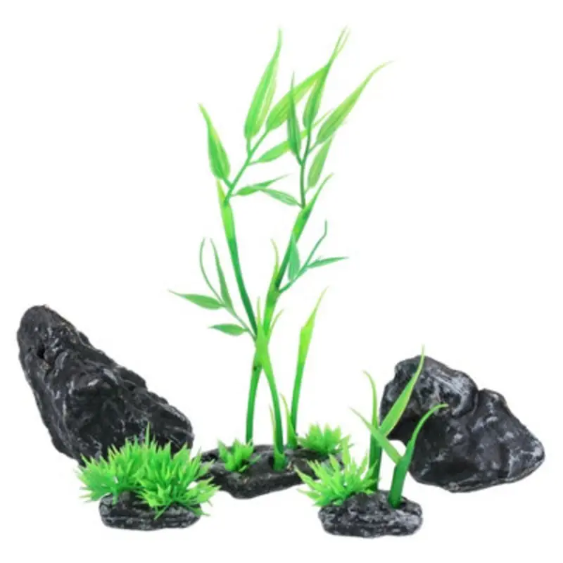 Ab Tools 5Pc Natural Look Aquatic Aquarium Fish Tank Deco Nano Scrape Bamboo Small