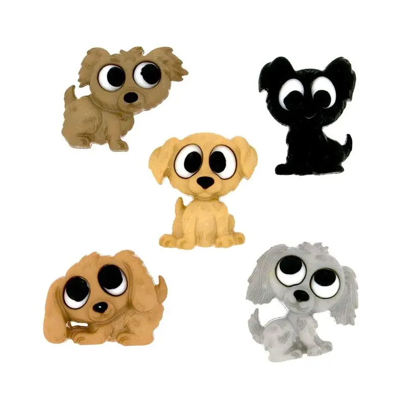 DRESS IT UP Buttons Playful Puppies 7687 - Dog Poodle Spaniel Terrier