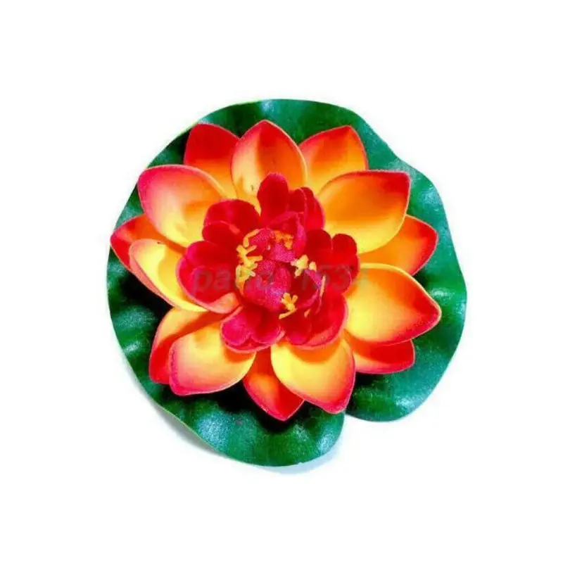 Paktoo Orange (Orange) 10Pcs Artificial Foam Lotus Flower Water Lily 9Cm