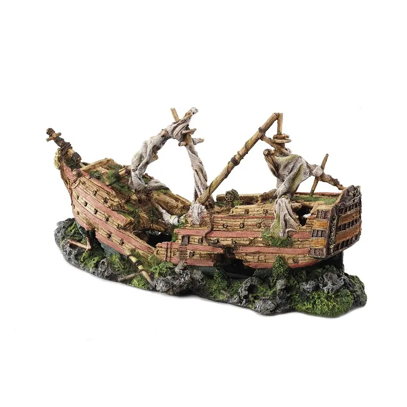Aqua Della Marron Aquarium Decoration Galleon Wreck