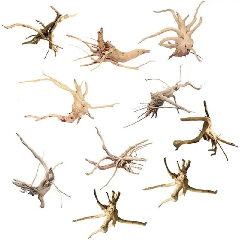 Spactz Mini Driftwood For Aquarium Natural Wood Branches (10 Pack) Size 10