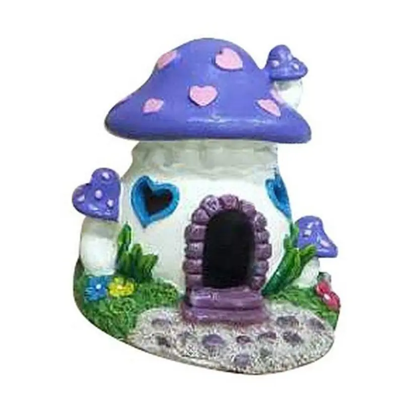 Aqua One Fairy Mushroom House Aquarium Ornament Red & Purple 10x10x11cm 27036