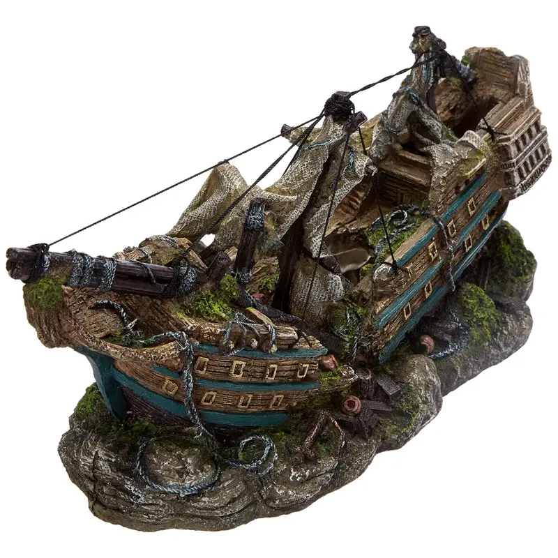 Nobby Boat Aquarium Hanging Ornament, 44.5 x 16 x 20 cm, Resin, Mothers Day