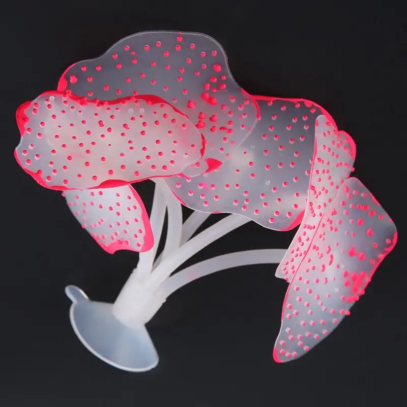 Coral/Red Aquarium Simulation Silicone Artificial Fish Tank Decoration Ornament