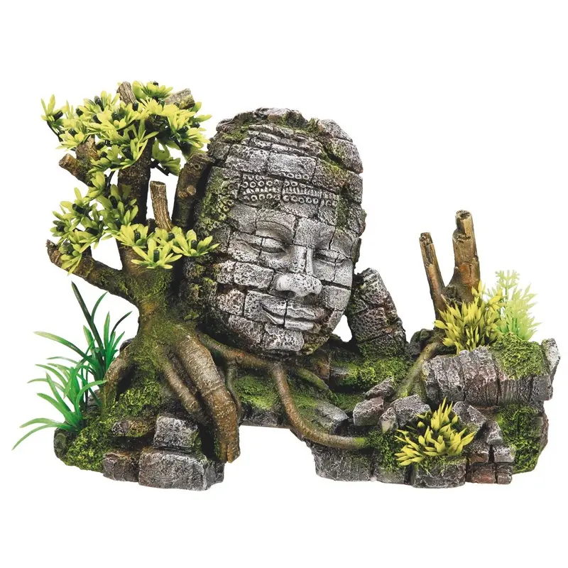 Nobby Angkor Watt with Plants Aquarium Ornaments, 25 x 12.5 x 18 cm