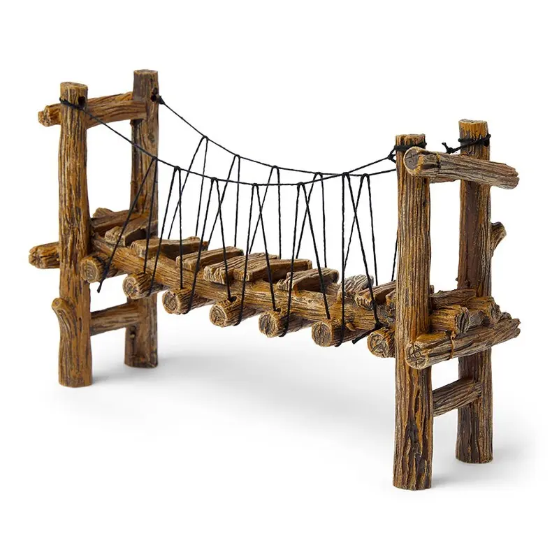 Pets At Home Wooden Rope Bridge Aquarium Ornament Large