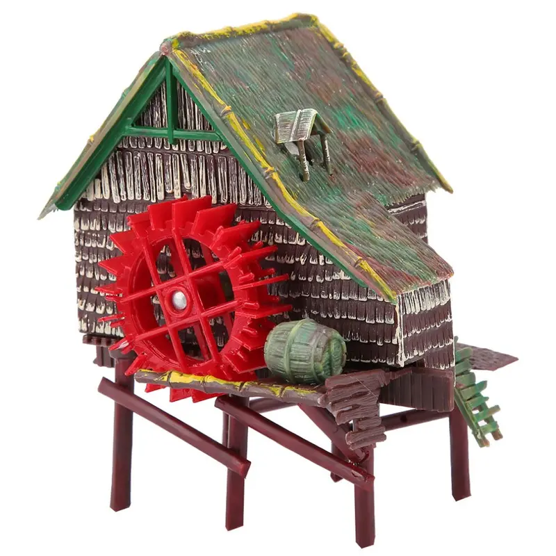Fish Tank Landscaping Decoration Pneumatic Aerated Waterwheel Hut(Big Water Truck )