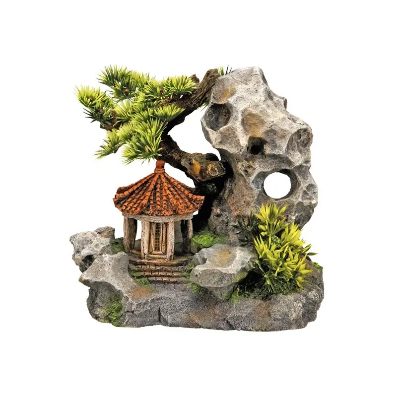 Nobby Temple On Cliff Aquarium Ornaments, 19 x 13 x 17.2 cm