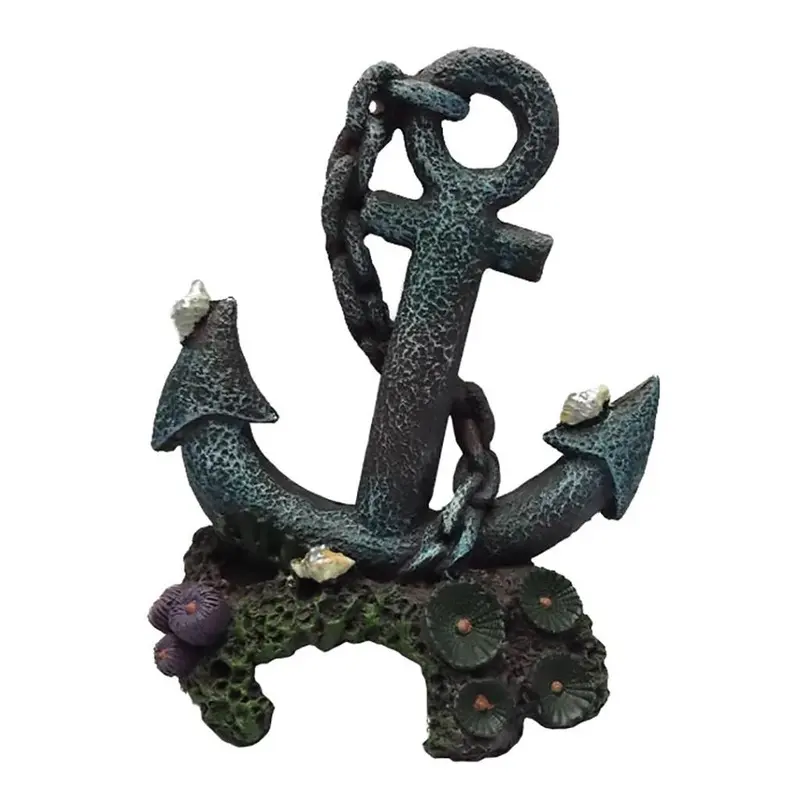 Duvoplus Bleu Aquarium Decoration Boat Anchor