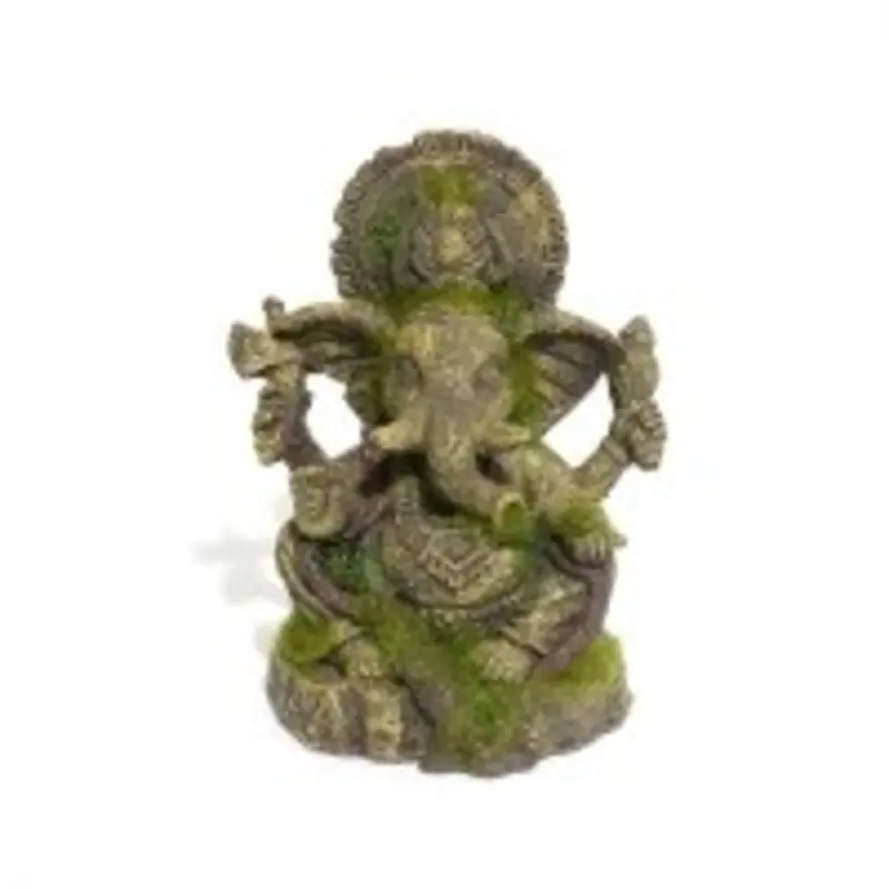 Rosewood Ribbon Aquatic Ornaments - Moss Covered Statue Of Ganesha Blue Large