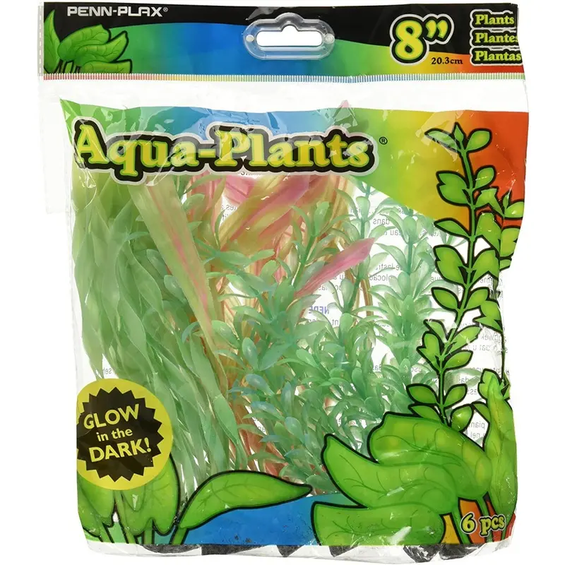 Penn-Plax Dark Penn Plax Glow In The Aqua Plants 8" (6 Pack) Size 8