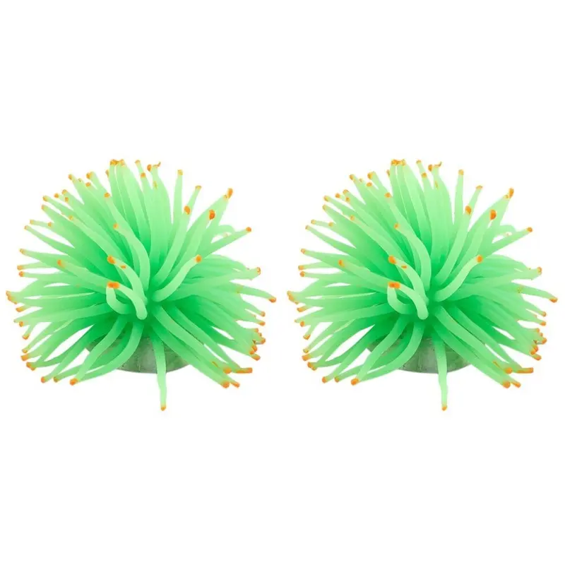 Tlily Green 2X Aquarium Decorative Silicone Sea Fish Tank Ornament Size 5