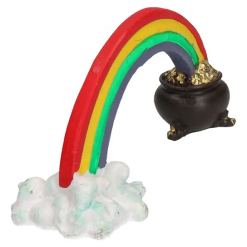 Ab Tools Gold Aquatic Aquarium Decor Rainbow Pot Of Fish Tank 14X5x6cm 14Cm