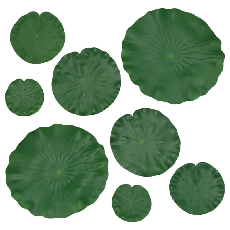 Artificial Floating Foam Lotus Leaves Decor Pack Of 8(10,15,20, 28Cm) 28Cm