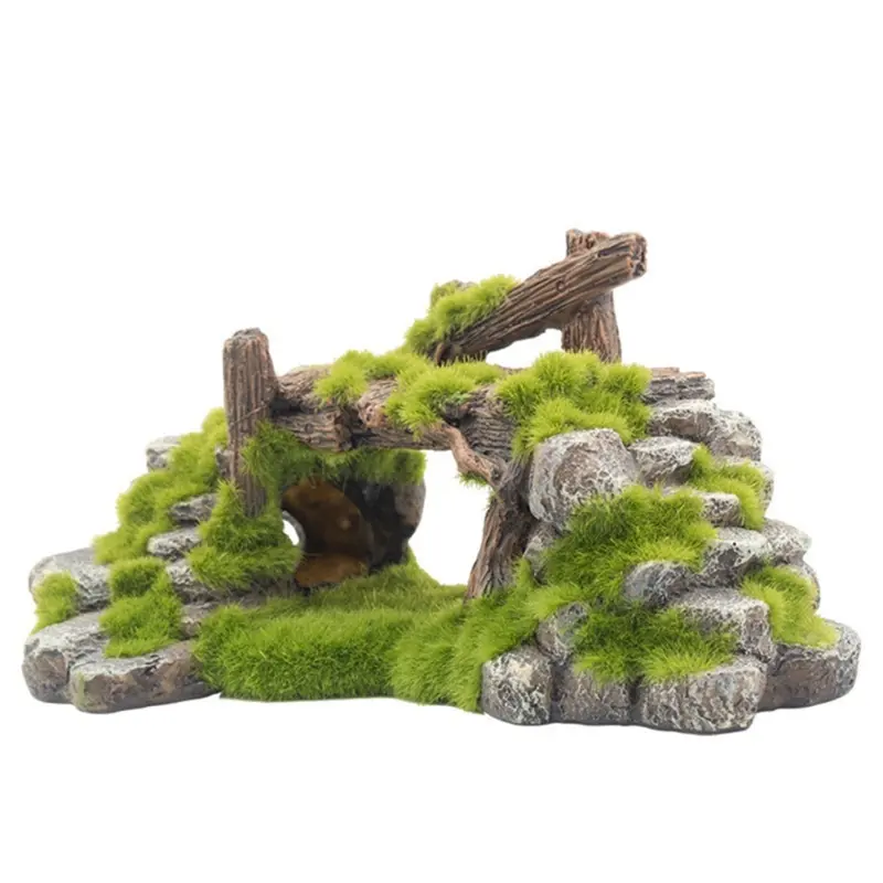 Moss Rockery Shape Fish Tank Ornaments Home Craft Ornaments