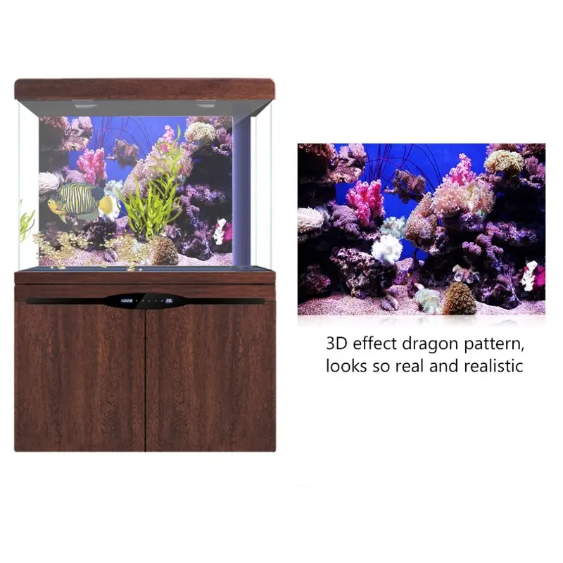 Coral 3D Effect Adhesive Seaworld Poster For Aquarium Fish Tank Decoration 61 X 30Cm
