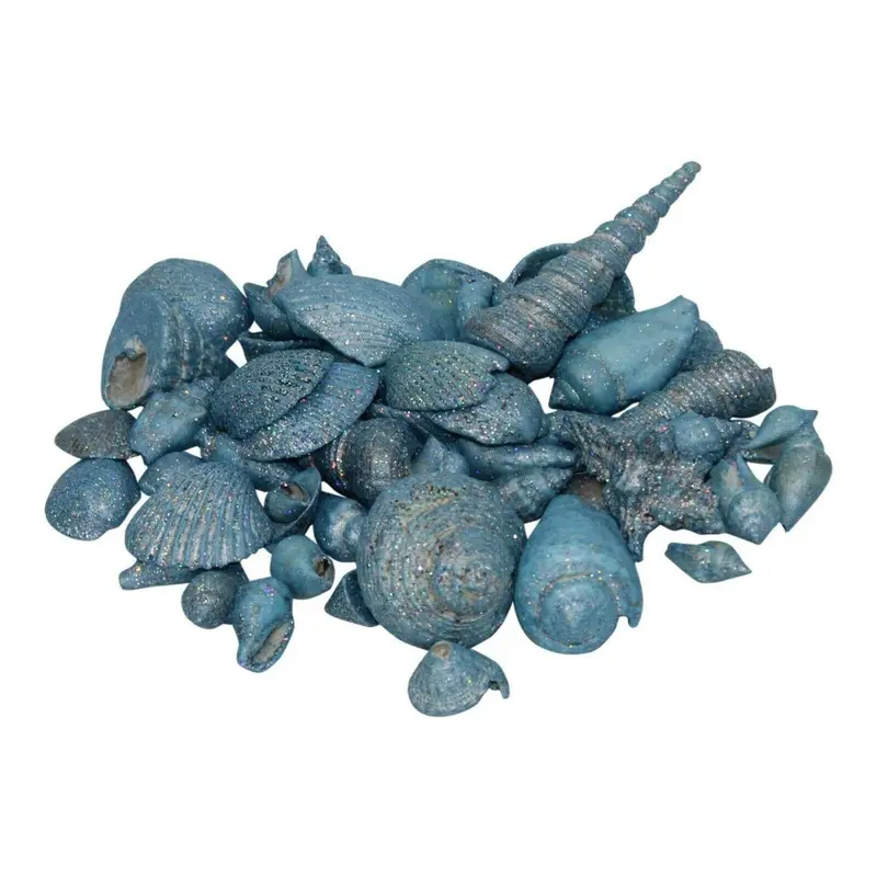Fornord Blue Decorative Sea Shells Glitter Aquarium Display DCor
