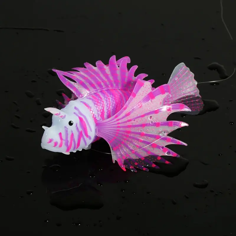 Purple Aquarium Fake Fish Tank Landscape Decoration Glow Simulation Animal Ornaments