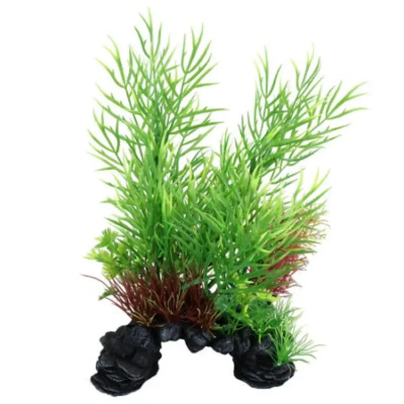 Ab Tools Natural Look Aquatic Aquarium Fish Tank Deco Plant Rock Ceratopteris