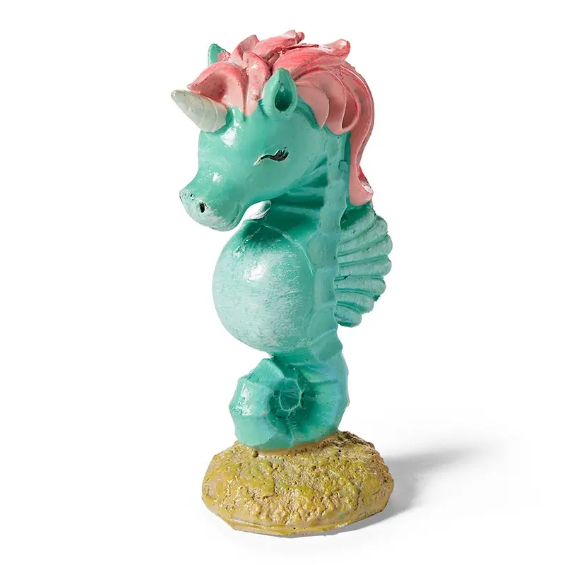 Aqua Town Unicorn Sea Horse Aquarium Ornament