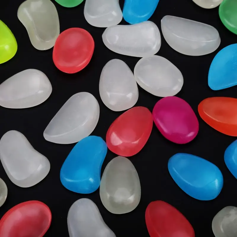 Dark 50Pcs Glow In The Artificial Luminous Pebbles Stone Aquarium Fish Tank Decor