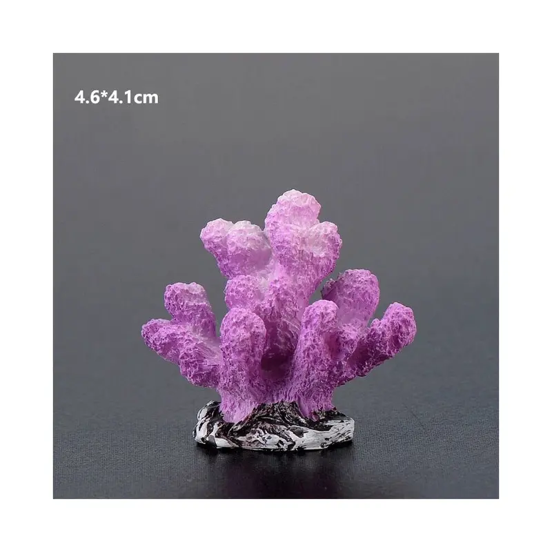 Purple/Coral ((4.6*4.1Cm)) Resin Colorful Aquarium Mini Ornament Fish Tank