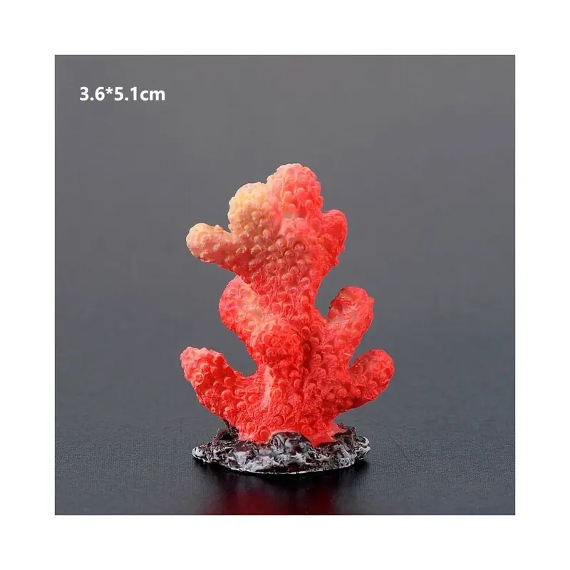 Red/Coral ((3.6*5.1Cm)) Resin Decor Aquarium Mini Landscape Ornament