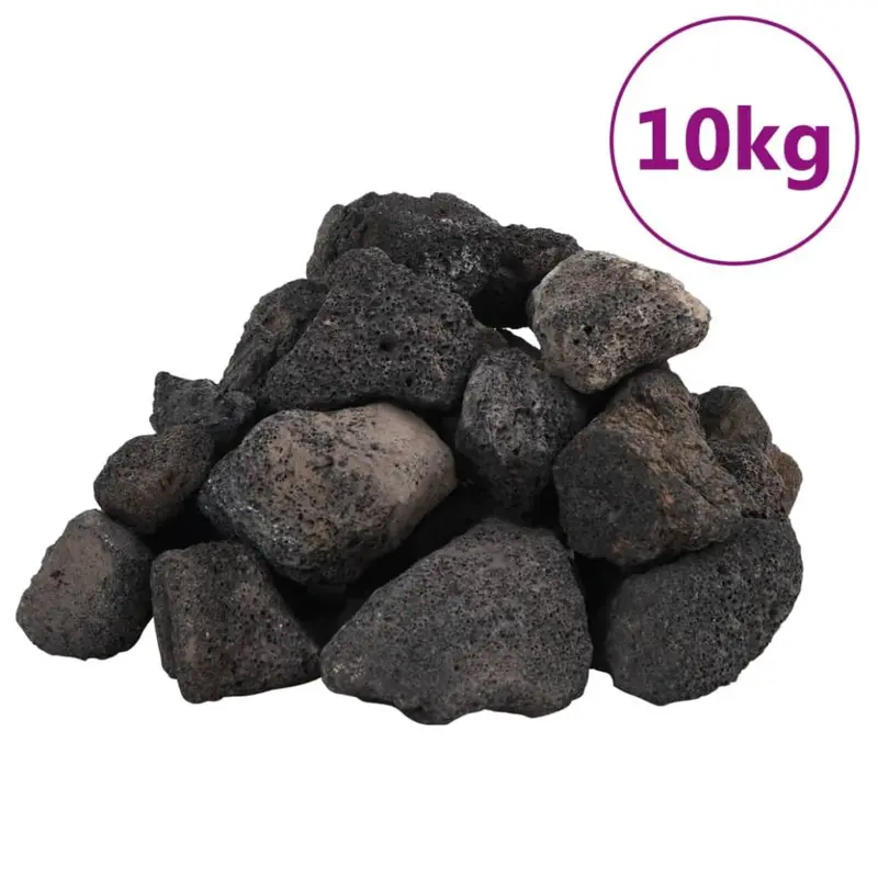 Vidaxl Black Volcanic Rocks Lava Accent Rocks Volcanic Lava Stones Beads 10 Kg 10Kg