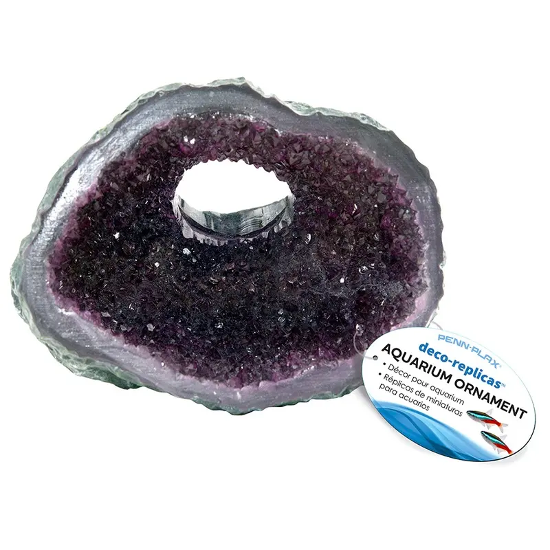 Penn Plax Amethyst Geode Purple Aquarium Ornament Medium