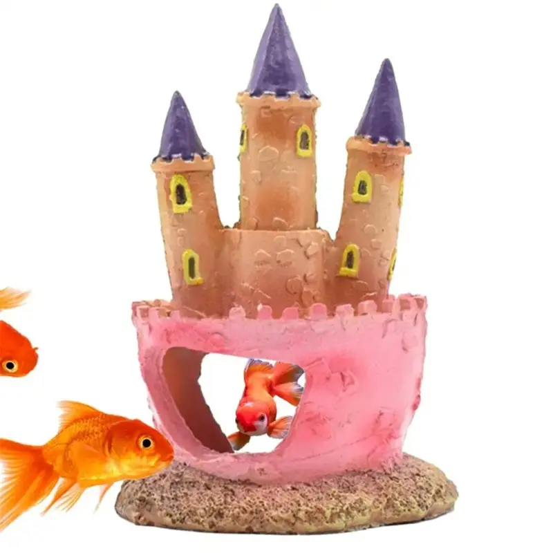 Markenlos Resin Castle Decoration Colorful Fish Decorations For Tank