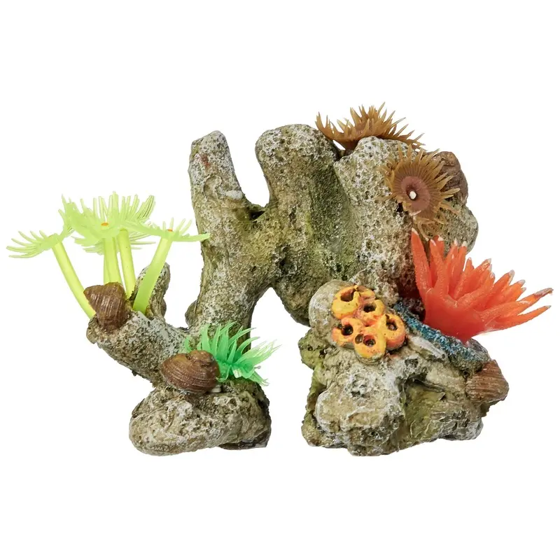 Nobby Coral Stone with Plants Aquarium Ornaments, 11 x 7 x 8.5 cm