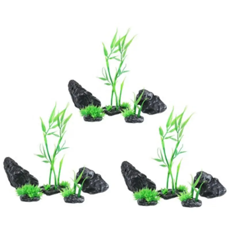 Ab Tools 15Pc Natural Look Aquatic Aquarium Fish Tank Deco Nano Scrape Bamboo Small