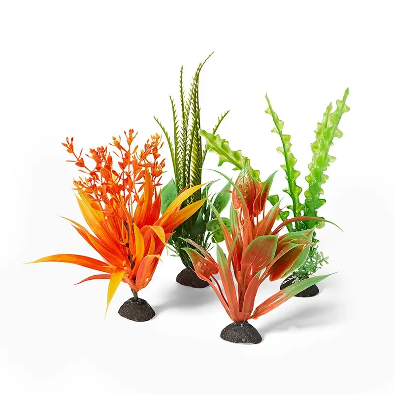 Pets At Home Tropical Style Aquarium Plant Ornament Small/Medium 4 Pack