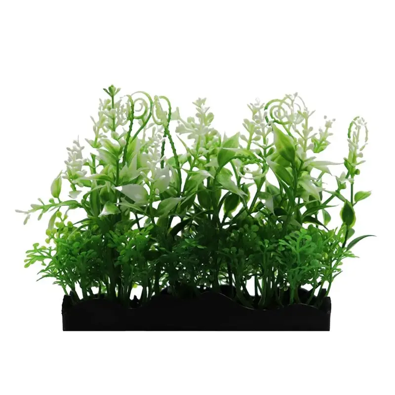 Swell Uk Green And White Swell Green & White Artificial Plant Tray Aquarium Dcor