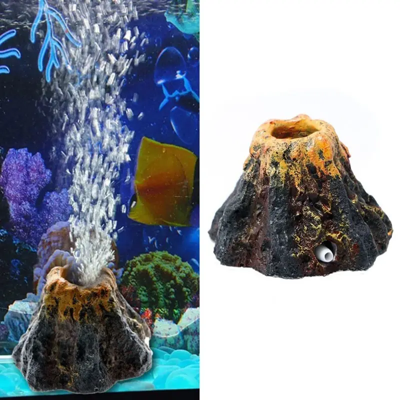 Lminwka Aquarium Volcano Ornament Air Bubble Stone Fish Tank Decorations